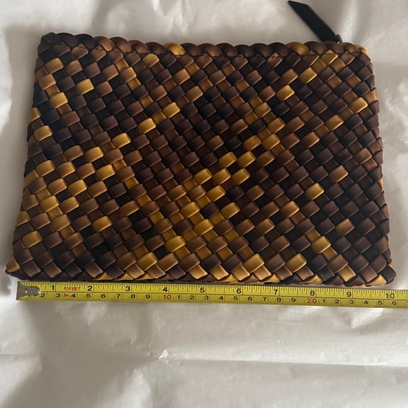 New Naghedi woven neoprene top zip clutch pouch. Color called fez or tortoise. - Picture 5 of 11